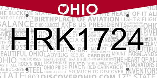 HRK1724 Ohio License Plate
