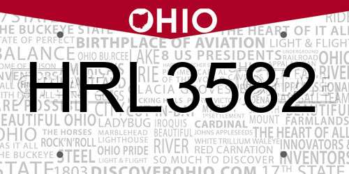 HRL3582 Ohio License Plate