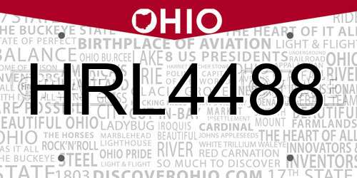 HRL4488 Ohio License Plate