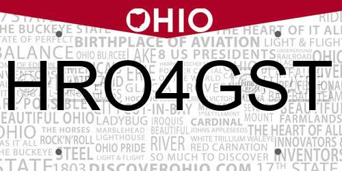 HRO4GST Ohio License Plate