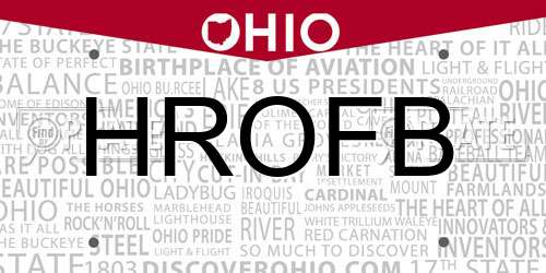 HROFB Ohio License Plate