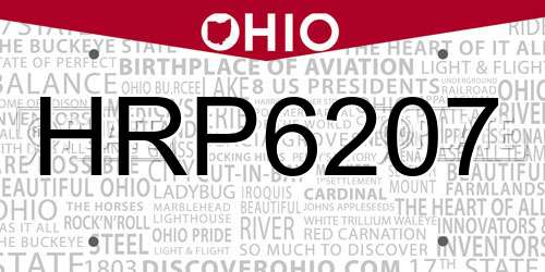 HRP6207 Ohio License Plate