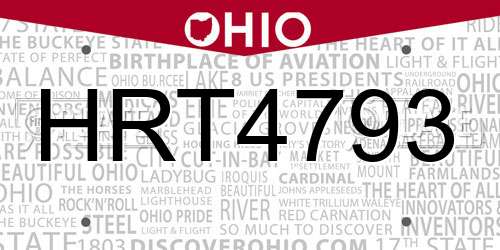 HRT4793 Ohio License Plate
