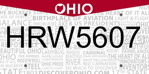 HRW5607 Ohio License Plate
