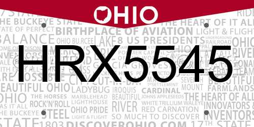 HRX5545 Ohio License Plate