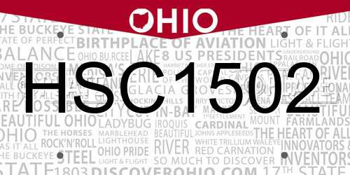 HSC1502 Ohio License Plate