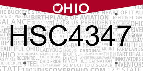 HSC4347 Ohio License Plate