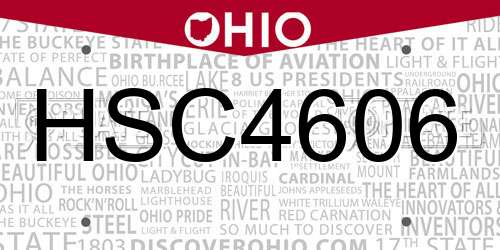 HSC4606 Ohio License Plate
