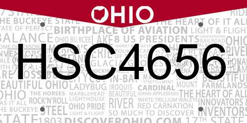 HSC4656 Ohio License Plate