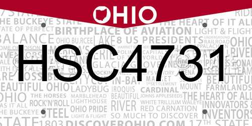 HSC4731 Ohio License Plate