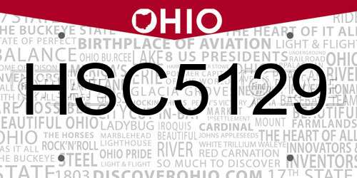 HSC5129 Ohio License Plate