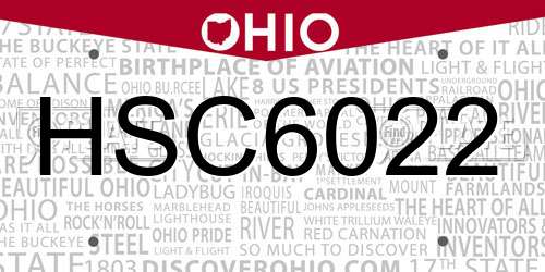 HSC6022 Ohio License Plate