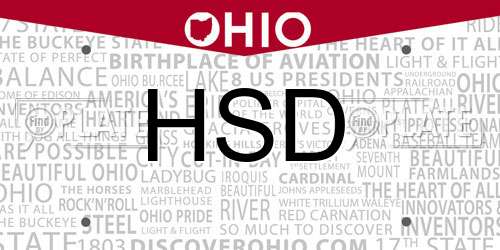 HSD Ohio License Plate