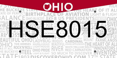 HSE8015 Ohio License Plate