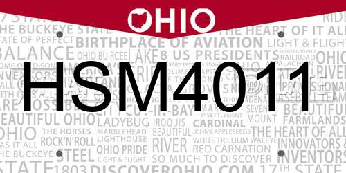 HSM4011 Ohio License Plate