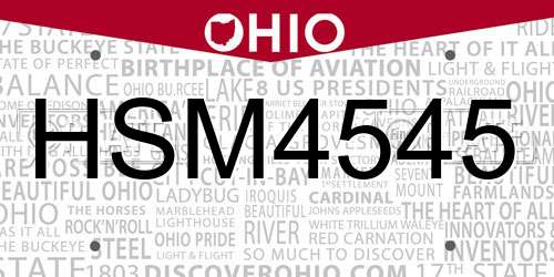 HSM4545 Ohio License Plate