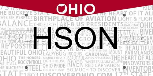 HSON Ohio License Plate