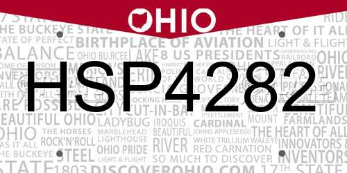 HSP4282 Ohio License Plate