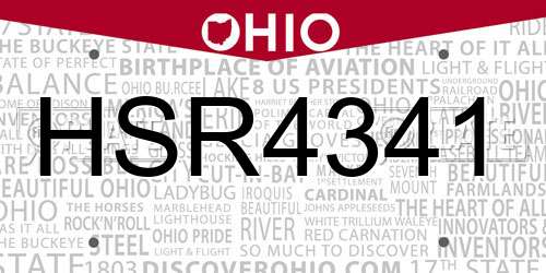 HSR4341 Ohio License Plate