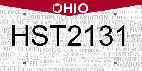 HST2131 Ohio License Plate