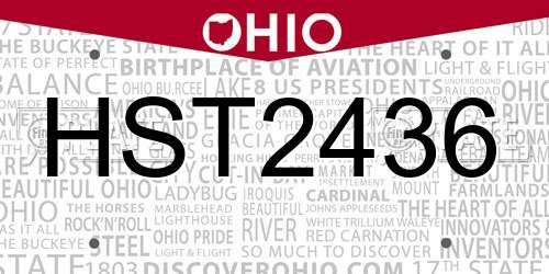 HST2436 Ohio License Plate