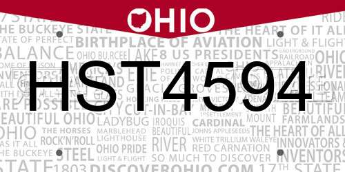 HST4594 Ohio License Plate