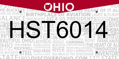 HST6014 Ohio License Plate