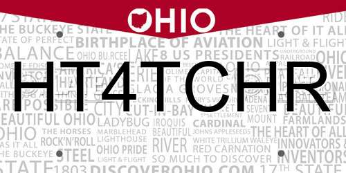 HT4TCHR Ohio License Plate