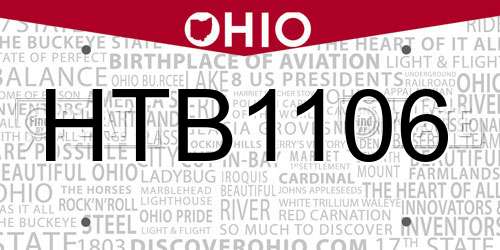 HTB1106 Ohio License Plate