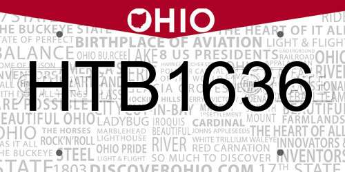 HTB1636 Ohio License Plate