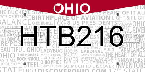 HTB216 Ohio License Plate
