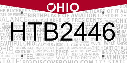 HTB2446 Ohio License Plate