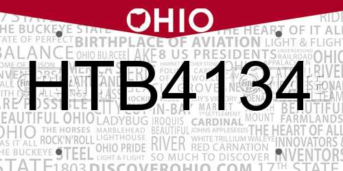 HTB4134 Ohio License Plate