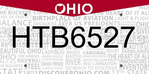 HTB6527 Ohio License Plate