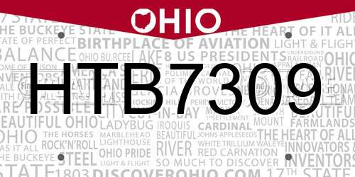 HTB7309 Ohio License Plate