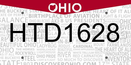 HTD1628 Ohio License Plate
