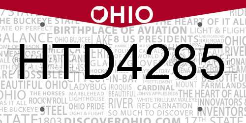 HTD4285 Ohio License Plate