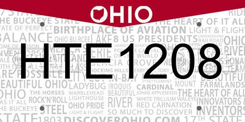 HTE1208 Ohio License Plate