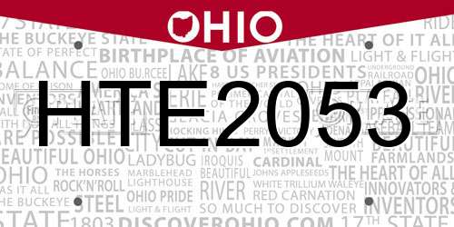 HTE2053 Ohio License Plate