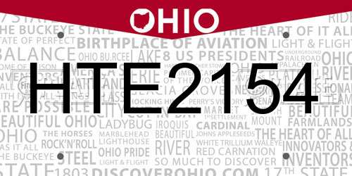 HTE2154 Ohio License Plate