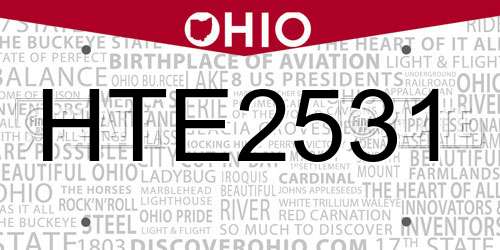 HTE2531 Ohio License Plate