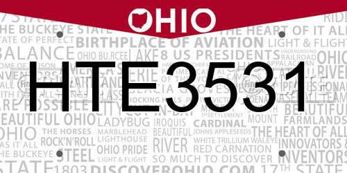 HTE3531 Ohio License Plate