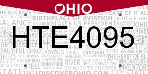 HTE4095 Ohio License Plate