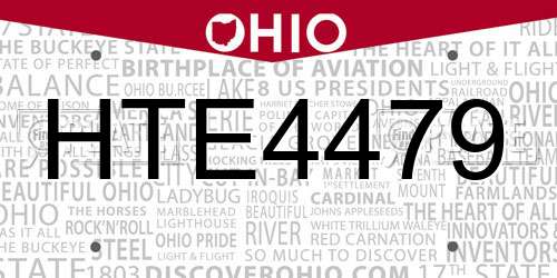 HTE4479 Ohio License Plate