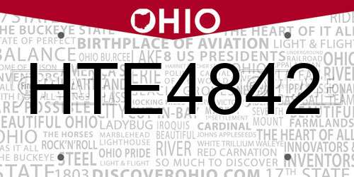 HTE4842 Ohio License Plate