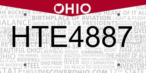 HTE4887 Ohio License Plate