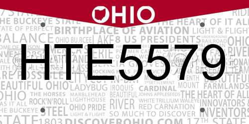 HTE5579 Ohio License Plate