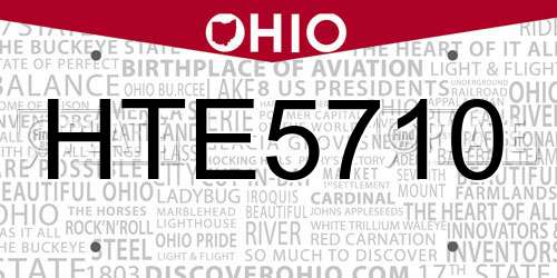 HTE5710 Ohio License Plate