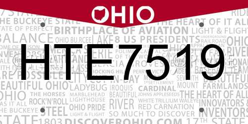 HTE7519 Ohio License Plate