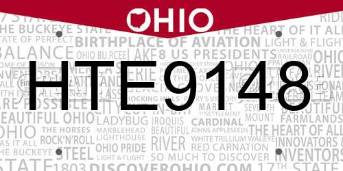 HTE9148 Ohio License Plate